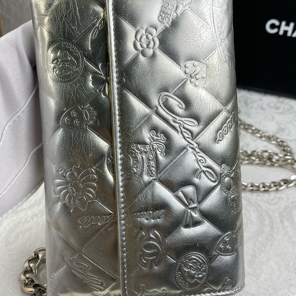 COPY - ✅CHANEL✅ RARE Authentic CC Logo Quilted Long Chain Wallet - Picture 6 of 15